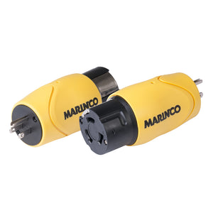 Marinco Straight Adapter - 15A Male Straight Blade to 50A 125/250V Female Locking [S15-504] - Point Supplies Inc.
