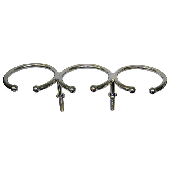 Whitecap Top Mount Ring SS Cup Holder - 3-Drink - Stud Mount [S-3514] - point-supplies.myshopify.com