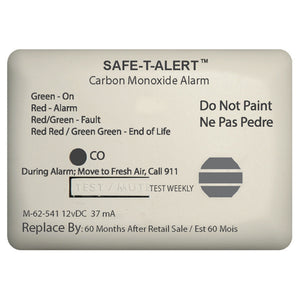 Safe-T-Alert 62 Series Carbon Monoxide Alarm w/Relay - 12V - 62-541-Marine-RLY-NC - Surface Mount - White [62-541-MARINE-RLY-NC] - Point Supplies Inc.
