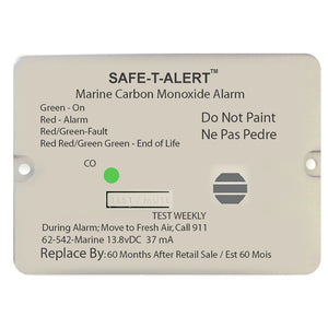 Safe-T-Alert 62 Series Carbon Monoxide Alarm w/Relay - 12V - 62-542-Marine-RLY-NC - Flush Mount - White [62-542-MARINE-RLY-NC] - Point Supplies Inc.