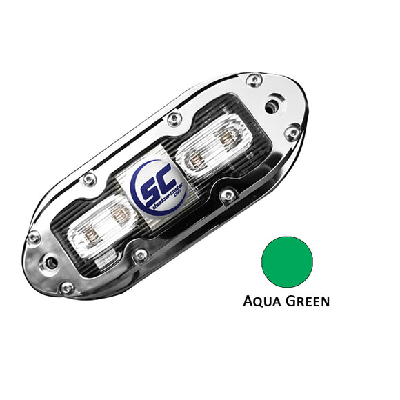 Shadow-Caster SCM-4 LED Underwater Light w/20' Cable - 316 SS Housing - Aqua Green [SCM-4-AG-20] - Point Supplies Inc.
