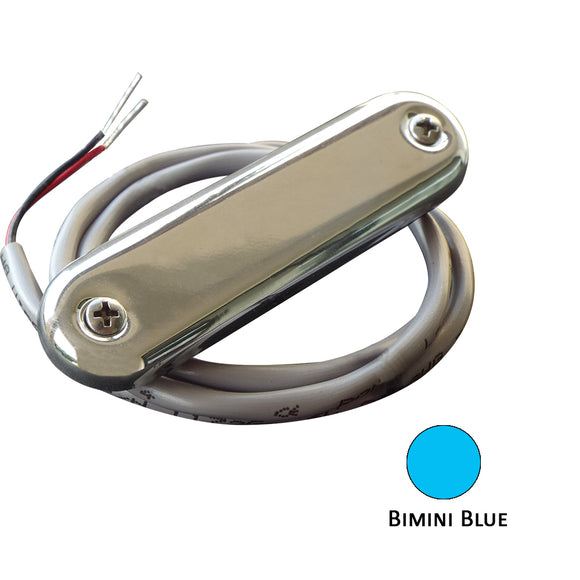 Shadow-Caster Courtesy Light w/2' Lead Wire - 316 SS Cover - Bimini Blue - 4-Pack [SCM-CL-BB-SS-4PACK] - Point Supplies Inc.