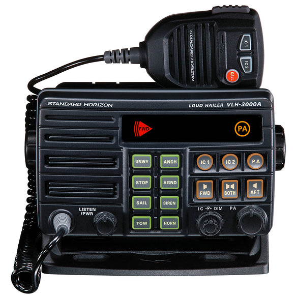 Standard Horizon VLH-3000A 30W Dual Zone PA/Loud Hailer/Fog w/Listen Back & 2 Optional Intercom Stations [VLH-3000A] - Point Supplies Inc.