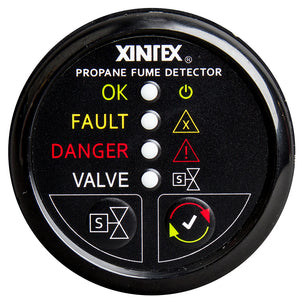 Xintex Propane Fume Detector w-Plastic Sensor & Solenoid Valve - Black Bezel Display [P-1BS-R] - point-supplies.myshopify.com
