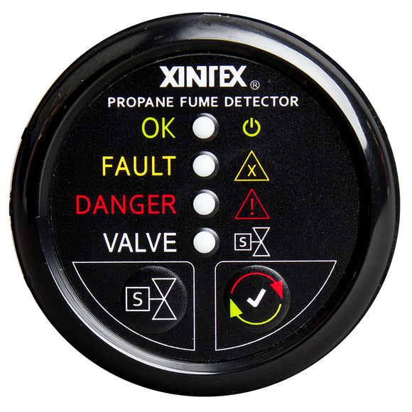 Xintex Propane Fume Detector w-Automatic Shut-Off & Plastic Sensor - No Solenoid Valve - Black Bezel Display [P-1BNV-R] - point-supplies.myshopify.com