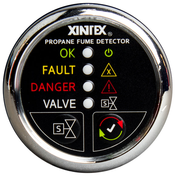Xintex Propane Fume Detector w-Automatic Shut-Off & Plastic Sensor - No Solenoid Valve - Chrome Bezel Display [P-1CNV-R] - point-supplies.myshopify.com