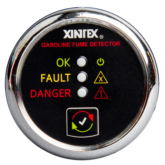 Xintex Gasoline Fume Detector & Alarm w-Plastic Sensor - Chrome Bezel Display [G-1C-R] - point-supplies.myshopify.com