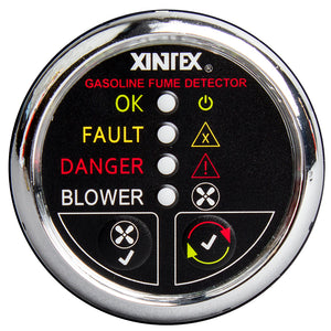 Xintex Gasoline Fume Detector & Blower Control w-Plastic Sensor - Chrome Bezel Display [G-1CB-R] - point-supplies.myshopify.com