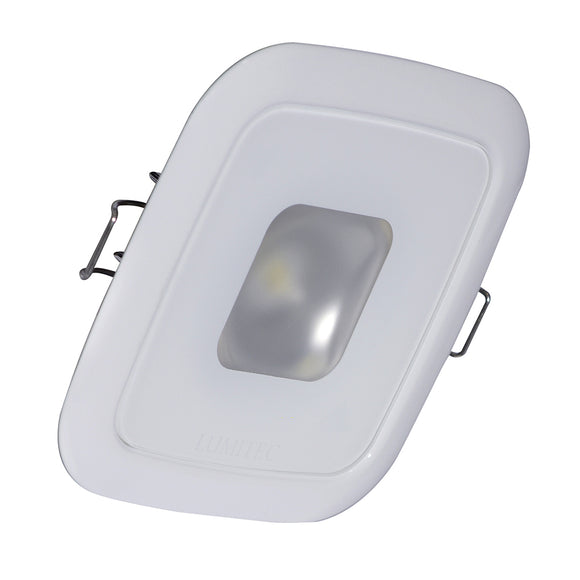 Lumitec Square Mirage Down Light - White Dimming, Red/Blue Non-Dimming - White Bezel [116128] - Point Supplies Inc.