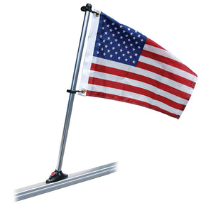 Taylor Made Pontoon 24" Flag Pole Mount & 12" x 18" US Flag [921] - Point Supplies Inc.