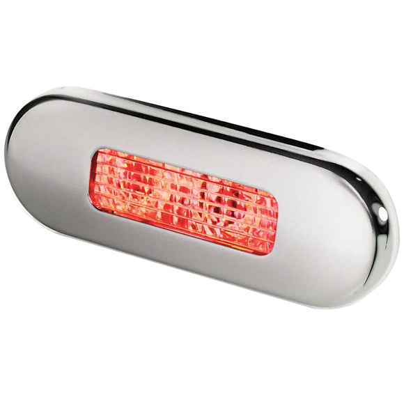 Hella Marine Surface Mount Oblong LED Courtesy Lamp - Red LED - Stainless Steel Bezel [980869501] - Point Supplies Inc.