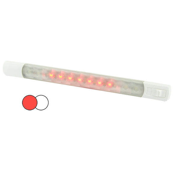Hella Marine Surface Strip Light w/Switch - White/Red LEDs - 12V [958121001] - Point Supplies Inc.