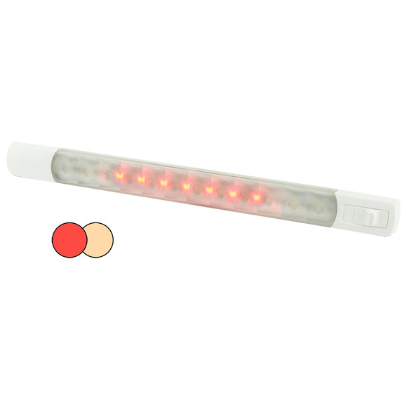 Hella Marine Surface Strip Light w/Switch - Warm White/Red LEDs - 12V [958121101] - Point Supplies Inc.