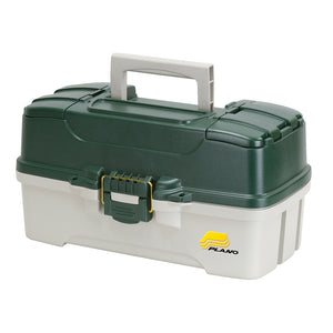 Plano 3-Tray Tackle Box w/Duel Top Access - Dark Green Metallic/Off White [620306] - Point Supplies Inc.