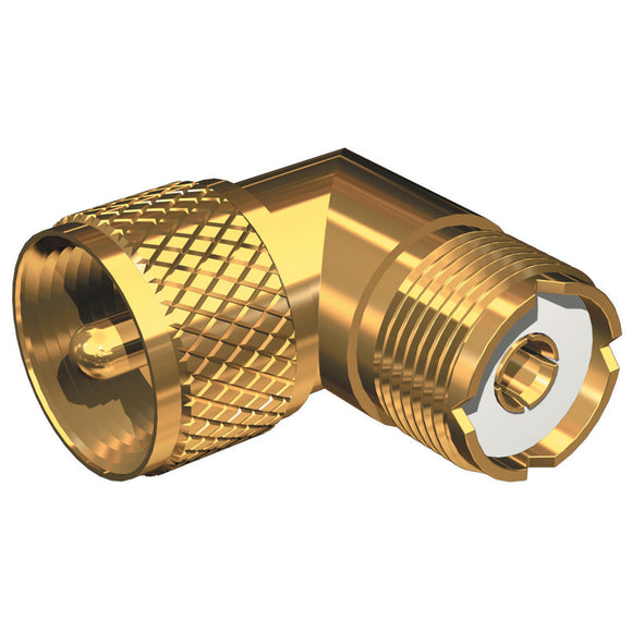 Shakespeare Right Angle Connector - PL-259 to SO-239 Adapter [RA-259-239-G] - Point Supplies Inc.