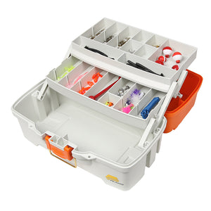 Plano Ready Set Fish Two-Tray Tackle Box - Orange/Tan [620210] - Point Supplies Inc.