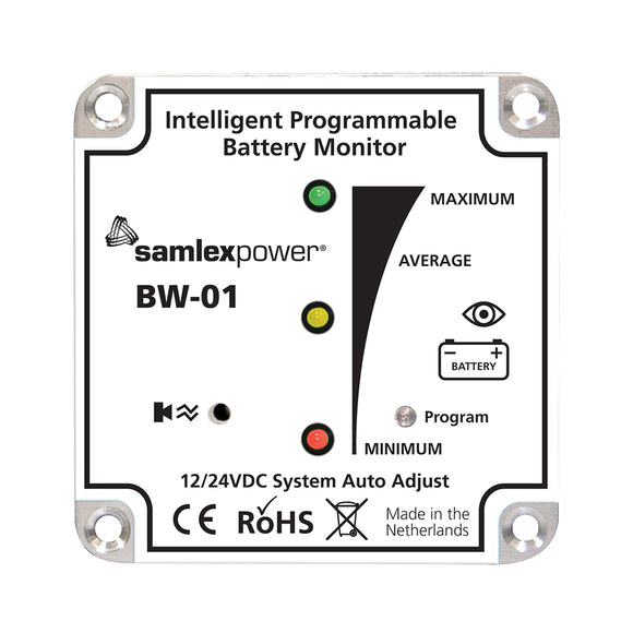 Samlex Battery Monitor - 12V or 24V - Programmable [BW-01] - Point Supplies Inc.