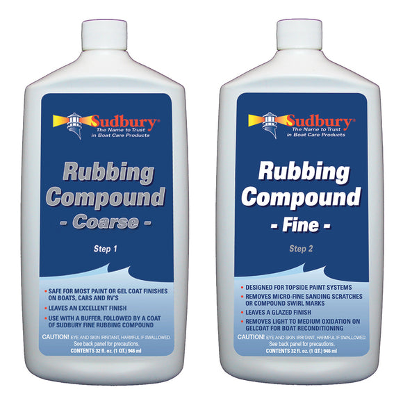 Sudbury Rubbing Compound Kit - Step 1 Coarse  Step 2 Fine - 32oz Each [444-442KIT] - Point Supplies Inc.