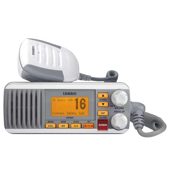 Uniden UM385 Fixed Mount VHF Radio - White [UM385] - Point Supplies Inc.