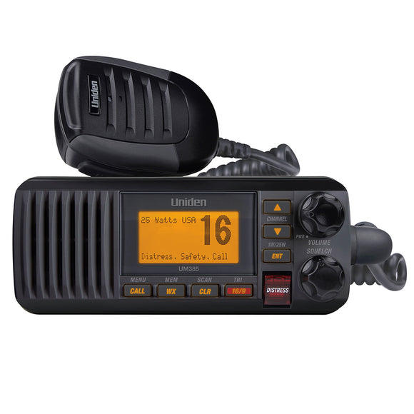 Uniden UM385 Fixed Mount VHF Radio - Black [UM385BK] - Point Supplies Inc.