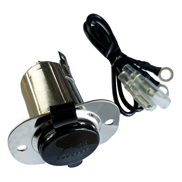 Marinco Stainless Steel 12V Receptacle w/Cap [20036] - Point Supplies Inc.