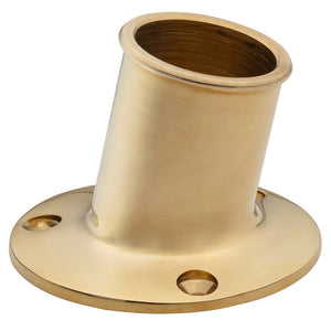 Whitecap Top-Mounted Flag Pole Socket - Polished Brass - 1-1-4" ID [S-5003B] - point-supplies.myshopify.com