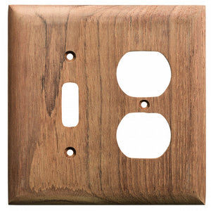 Whitecap Teak Toggle Switch-Duplex-Receptacle Cover Plate [60178] - point-supplies.myshopify.com