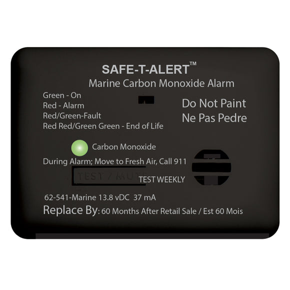 Safe-T-Alert 62 Series Carbon Monoxide Alarm w/Relay - 12V - 62-541-R-Marine - Surface Mount - Black [62-541-R-MARINE-BL] - Point Supplies Inc.