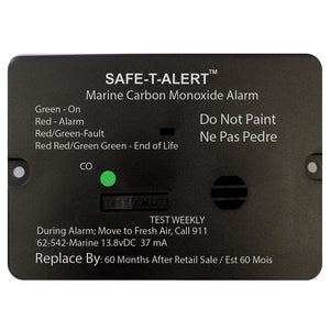 Safe-T-Alert 62 Series Carbon Monoxide Alarm w/Relay - 12V - 62-542-R-Marine - Flush Mount - Black [62-542-R-MARINE-BL] - Point Supplies Inc.