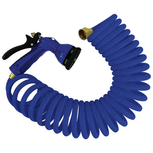 Whitecap 15 Blue Coiled Hose w-Adjustable Nozzle [P-0440B] - point-supplies.myshopify.com
