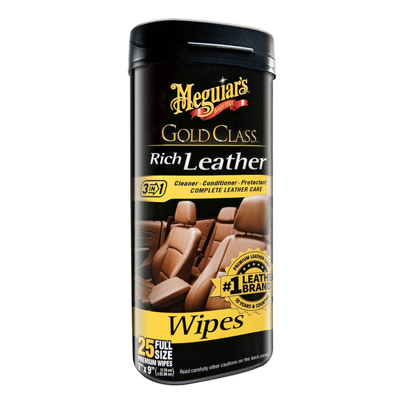 Meguiars Gold Class Rich Leather Cleaner  Conditioner Wipes [G10900] - Point Supplies Inc.