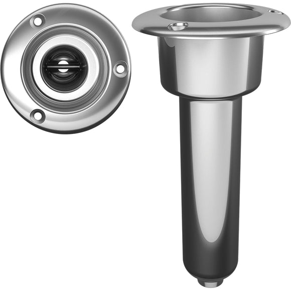 Mate Series Stainless Steel 0 Rod  Cup Holder - Drain - Round Top [C1000D] - Point Supplies Inc.