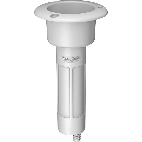 Mate Series Plastic 0 Rod  Cup Holder - Drain - Round Top - White [P1000DW] - Point Supplies Inc.