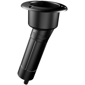 Mate Series Plastic 15 Rod  Cup Holder - Drain - Round Top - Black [P1015DB] - Point Supplies Inc.