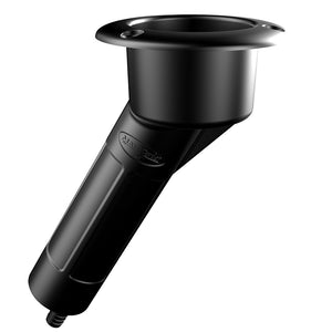 Mate Series Plastic 30 Rod  Cup Holder - Drain - Round Top - Black [P1030DB] - Point Supplies Inc.