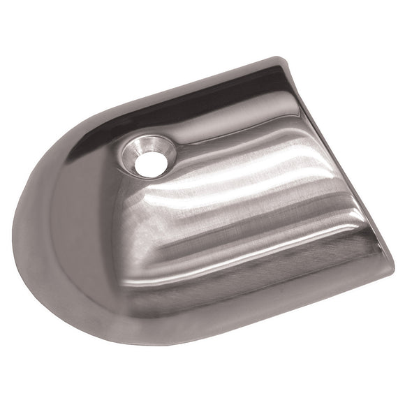TACO Polished Stainless Steel 2-19/64 Rub Rail End Cap [F16-0091] - Point Supplies Inc.