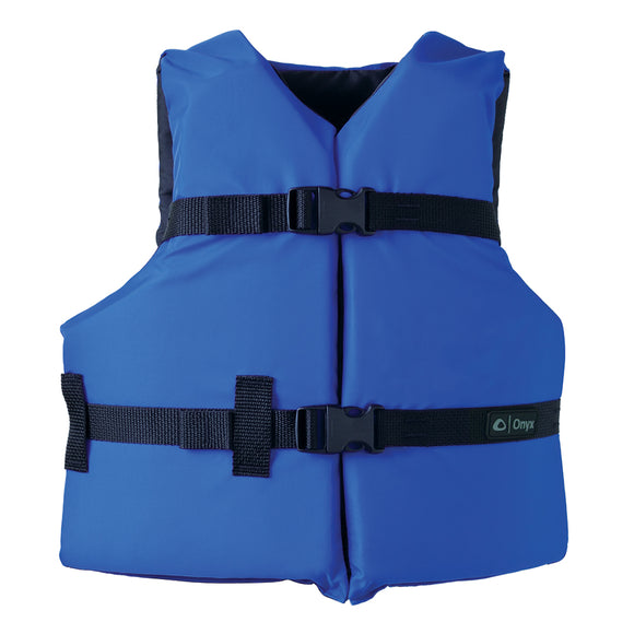 Onyx Nylon General Purpose Life Jacket - Youth 50-90lbs - Blue [103000-500-002-12] - Point Supplies Inc.
