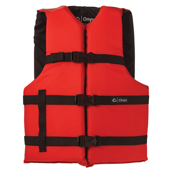 Onyx Nylon General Purpose Life Jacket - Adult Universal - Red [103000-100-004-12] - Point Supplies Inc.