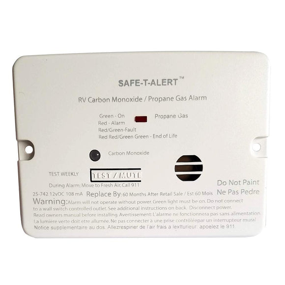 Safe-T-Alert Combo Carbon Monoxide Propane Alarm - Surface Mount - Mini - White [25-742-WHT] - Point Supplies Inc.