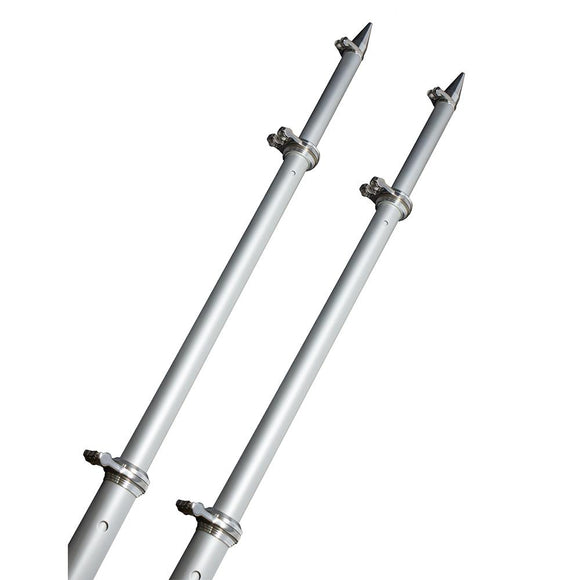 TACO 18 Deluxe Outrigger Poles w/Rollers - Silver/Silver [OT-0318HD-VEL] - Point Supplies Inc.