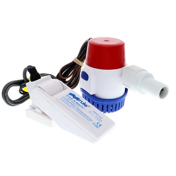 Rule 500 GPH Standard Bilge Pump Kit w/Float Switch - 12V [25DA-35A] - Point Supplies Inc.