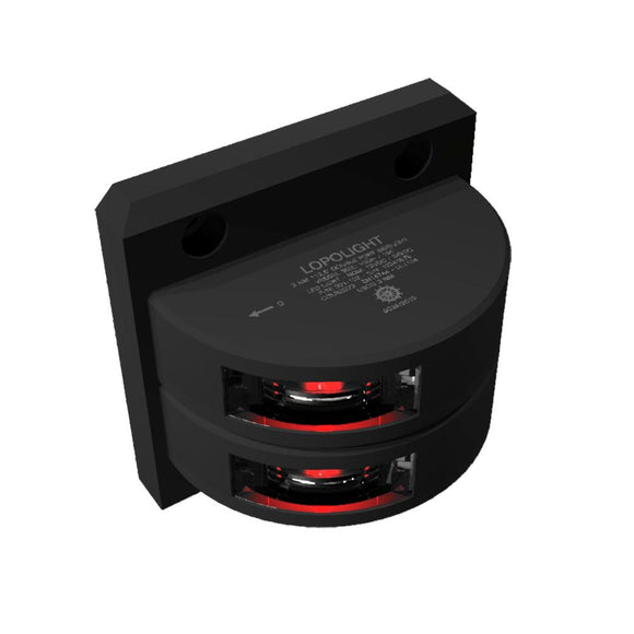 Lopolight Double Port SideLight - Vertical Mount - Black Housing - 3nm - Red [301-102ST-B] - Point Supplies Inc.