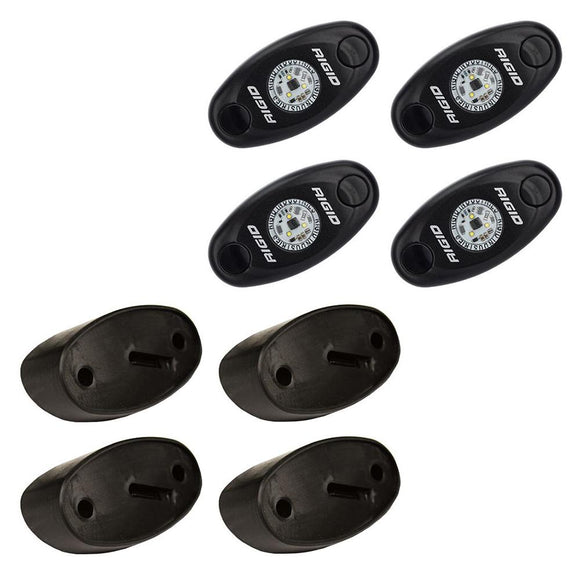 RIGID Industries A-Series Rock Light Kit - 4 Amber Lights - Black [400243] - Point Supplies Inc.