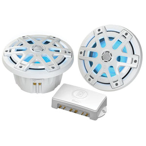 Poly-Planar MA-OC6 6.5" Round Waterproof Blue LED Lit Speaker - White [MA-OC6] - Point Supplies Inc.