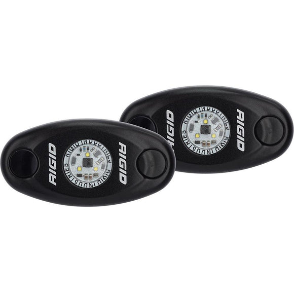 RIGID Industries A-Series Black Low Power LED Light Pair - Red [482043] - Point Supplies Inc.