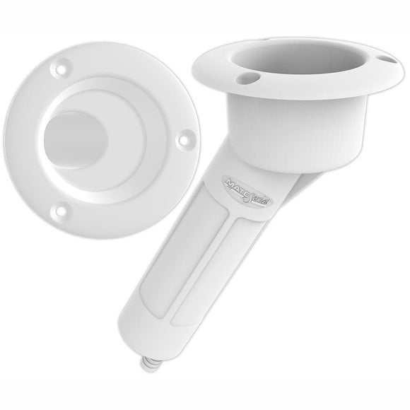 Mate Series Plastic 30 Rod  Cup Holder - Drain - Round Top - White [P1030DW] - Point Supplies Inc.