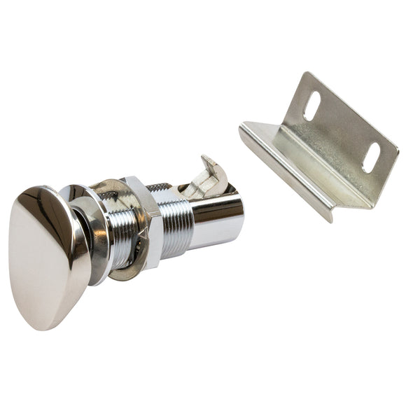 Sea-Dog Push Button Cabinet Latch - Oval [225400-1] - Point Supplies Inc.