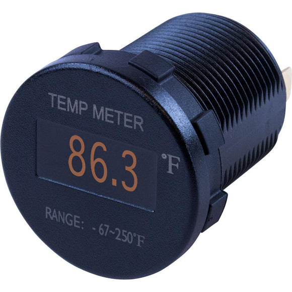 Sea-Dog Round OLED Temperature Meter Fahrenheit w/6 Lead [421610-1] - Point Supplies Inc.