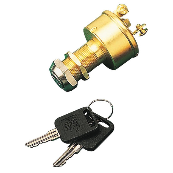 Sea-Dog Brass 3-Position Key Ignition Switch [420350-1] - Point Supplies Inc.