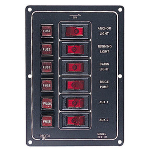 Sea-Dog Aluminum Switch Panel Vertical - 6 Switch [422110-1] - Point Supplies Inc.